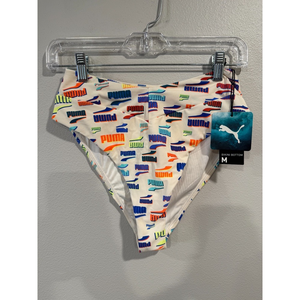 Bikini Bottoms‎ Puma Beige With Multicolor Writing New Medium
